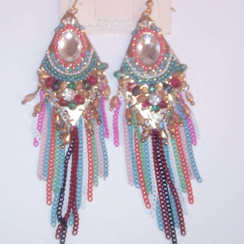Multi Colored Paris Collection Drop Earrings